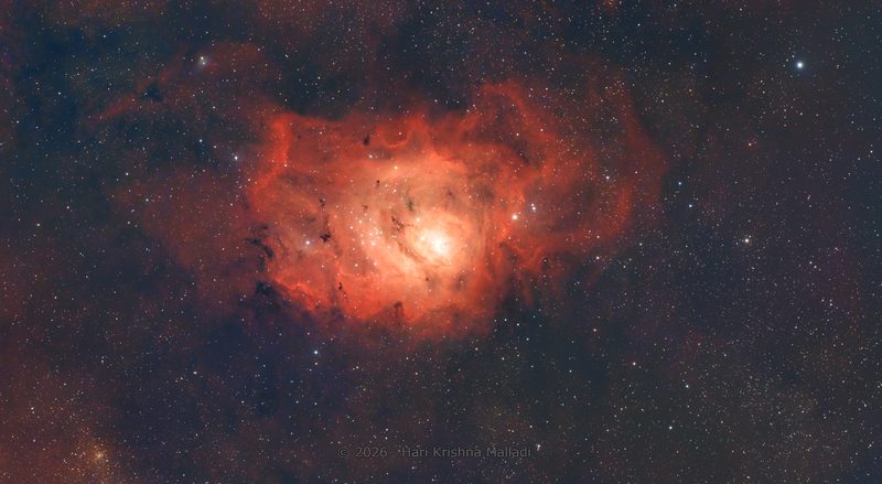 Lagoon Nebula, photographed by Hari Krishna Malladi.
