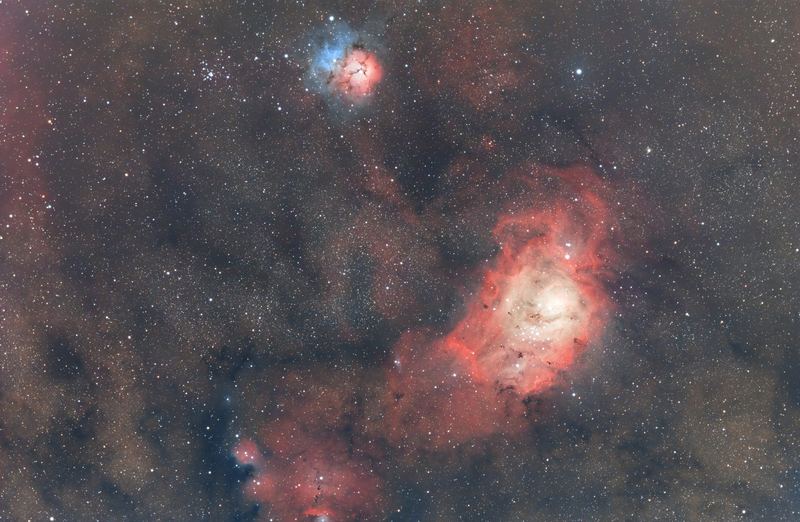 Lagoon and Trifid, photographed by Hari Krishna Malladi.